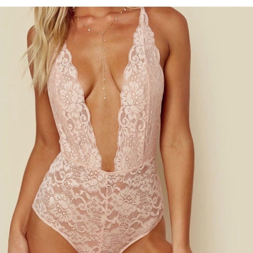 WE ARE HAH Comin' In Haht Bodysuit in copper rose